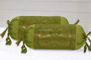 Decorative Home Decor 18 x 8 in Bolster Cover Brocade Jacquard Sofa Pillow Case - Picture 1 of 7