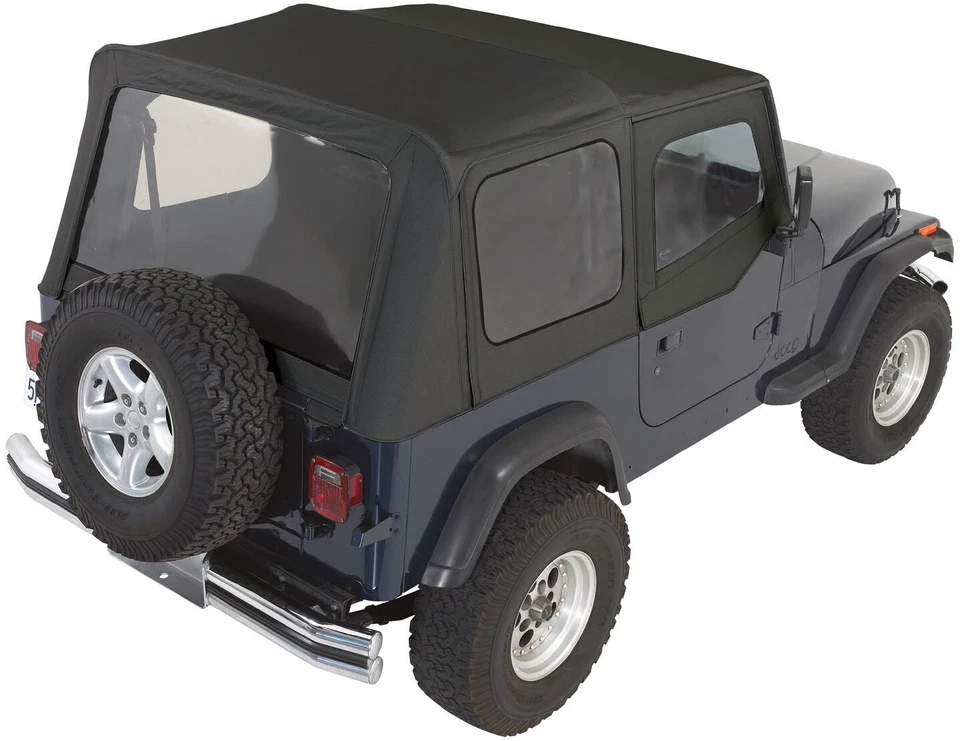 Полный комплект мягкого верха с верхними дверями для 88-95 Jeep Wrangler YJ черный - Изображение 1 из 4