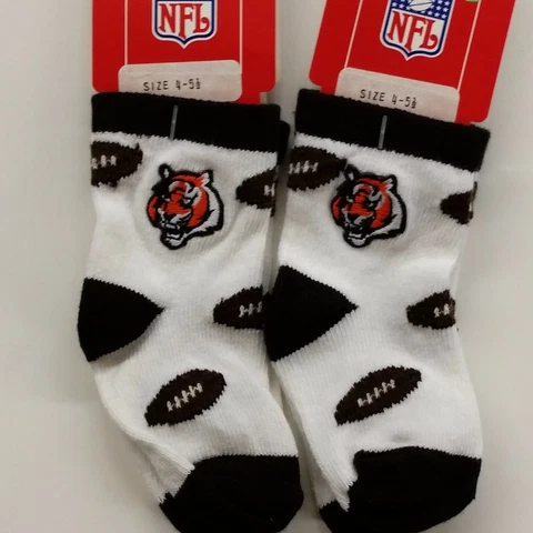 NFL Children Socks (Size: 4-5 1/2) Cincinnati Bengals #1-2 (2 Pair) Cover