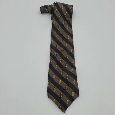 Corbata de seda vintage Haggar Clothing para hombre, azul, gris y dorado Foto 1 de 3