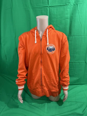 Houston Astros Full-Zip Sweatshirt Mitchell & Ness Zipper Hoodie Size 3XL Cover