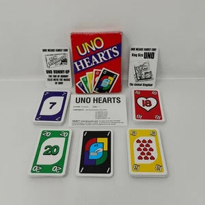 Uno HEARTS Card Game Mattel Games 1994 Full Deck w Original Instructions & Box - Picture 1 of 4