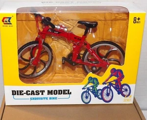 Red Die Cast Zinc Alloy BMX MOUNTAIN BICYCLE 1:08 Scale Folding Toy Bike - Picture 1 of 1