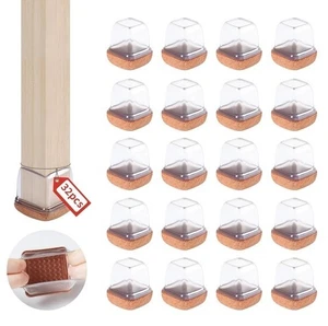 Piedini in feltro per gambe di sedie, tappi in silicone 21-28mm 32pz - Foto 1 di 5