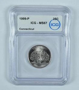 1999-P Washington State Quarter Connecticut MS67 ICG *7381 - Picture 1 of 5