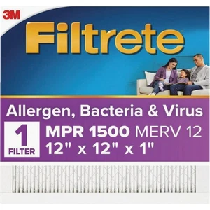 Filtrete Allergen, Bacteria & Virus Air Filter, 1500 MPR, 12 In. x 12 In. x 1 - Picture 1 of 4