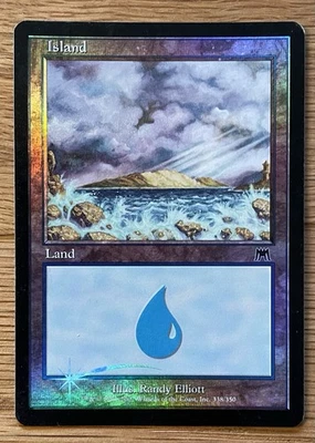 Magic The Gathering Foil Old Border Land Island Blue #338 Onslaught - Image 1 of 3
