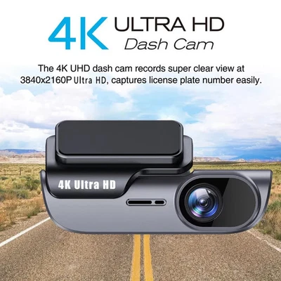 4K Ultra HD Camera Dash Cam Car Recorder With WiFi Phone APP Parking Security - Image 1 of 4