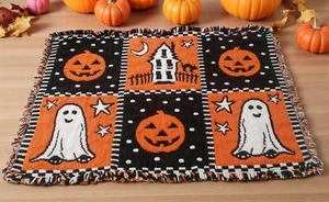 Mantel individual de tela de Halloween espeluznante vintage de los años 80 - solo 1 - reversible - leer - Imagen 1 de 14
