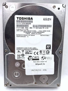 Toshiba 2TB 3.5" HDD 5700 RPM 32MB Cache SATA III Internal Hard Drive DT01ABA200 - Picture 1 of 4