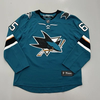 Camiseta deportiva de hockey de los fanáticos de Erik Karlsson #65 de la NHL San Jose Sharks para hombre talla mediana Foto 1 de 4
