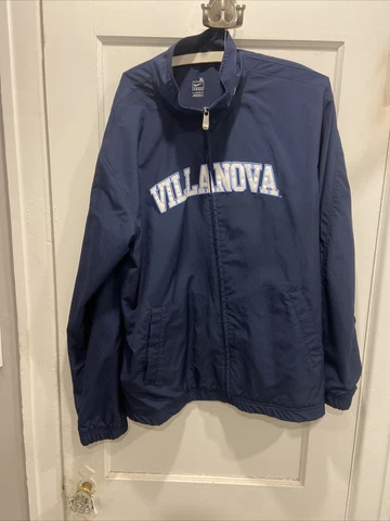 NIKE VILLANOVA UNIVERSITY MENS FULL ZIP BLUE WINDBREAKER XL Cover