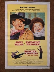 ROOSTER COGBURN Original 1975 Einblatt Filmplakat. John Wayne/Katharine Hepburn - Bild 1 von 5