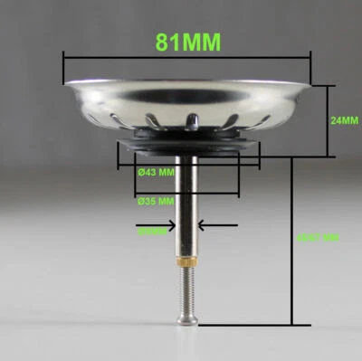 Universal Siebkörbchen für Excenterbedienung 81 mm Siebkorb Dichtung 43mm - Bild 1 von 3
