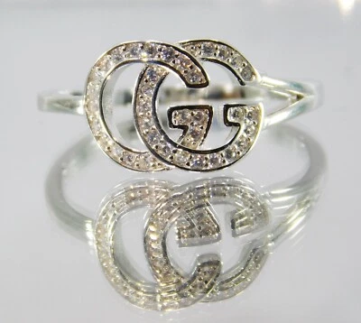 Anello da cocktail in argento sterling 925 con zirconi bianchi combinati natu... - Immagine 1 di 4