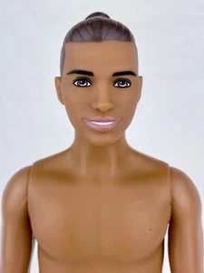 Ken Doll Broad Thick "Fat" Body Tan Bun Fashionistas 13 Distressed Denim Barbie - Picture 1 of 12