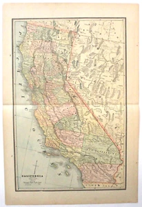"CALIFORNIA" Antique authentic map 1902 - Picture 1 of 1