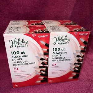 NEW LOT Of 4 Holiday Living 100ct Clear Mini String Lights Indoor/Outdoor - Picture 1 of 5