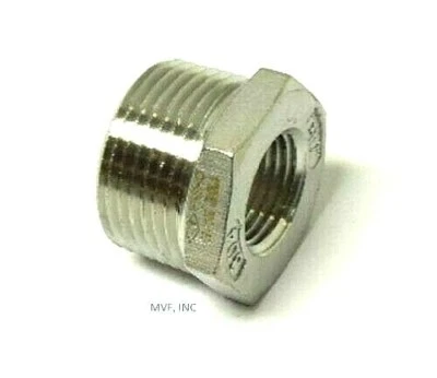2" x 1/4" 150# Cast Threaded (NPT) Hex Bushing 304 Stainless Steel SS12090241 - Image 1 of 4