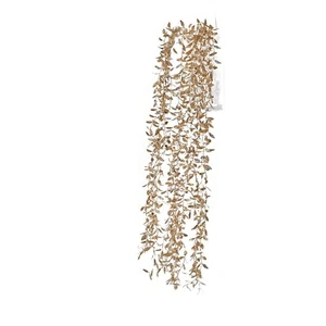 Gold 2 Metallic 41" Artificial Ivy Leaf Garlands Faux Foliage Vines Party Events - Picture 1 of 9