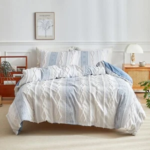 Duvet Cover Set King Size, 3pcs Soft Shabby Chic Boho Bedding Sets, Tufted Co... - Picture 1 of 8
