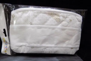 BEARS AND GLITTER SILVER EMBROIDERY NEUTRAL NEWBORN BEAUTY BAG - Picture 1 of 1