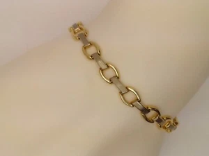 AUSGEFALLENES HOHLGLIEDERARMBAND 14 KT GELB & RHODINIERT (7 Zoll) / - Bild 1 von 7