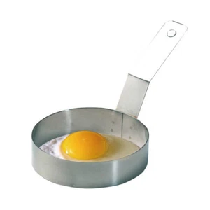 2 Egg Rings Catering Professional Stainless Steel 4” with Handle Fried Egg - Picture 1 of 3