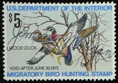 U.S. Used Stamp Scott #RW41 $5 Federal Duck Hunting. XF - Superb. A Gem! - Image 1 of 2