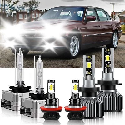 For BMW 740i 2012-2014 6x LED Headlight Bulb High&Low Beam Fog Light Kit 6500K - Image 1 of 4