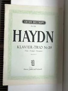 Haydn: Piano Trio in F - Hob. XV:17 Breitkopf & Hartel Score and Parts - Picture 1 of 1