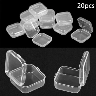 20Pcs Mini Plastic Storage Box for Jewelry and Earplugs Clear and Compact. - Image 1 of 4