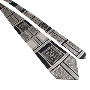 Bachrach Mens Necktie Italian Designer Accessory Vintage Art Deco Dad Gift - Picture 1 of 6