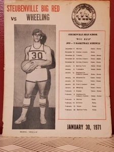 1971 Steubenville High School Basketball Program BIG RED V Wheeling High School - Picture 1 of 9