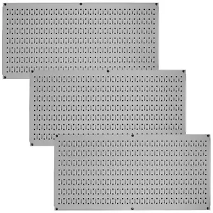 Wall Control 32" x 16" Horizontal Pegboard Garage Tool Organizer, Gray (3 Pack) - Picture 1 of 12
