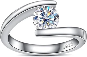 NEW Moissanite Rings Engagement Ring 1.0CT Color Clarity 925 Sterling Silver 925 - Picture 1 of 6