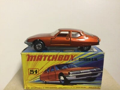Lesney Matchbox Superfast 51-B1 Citroen S.M.  Rare Orange Interior-w/box - Image 1 of 4