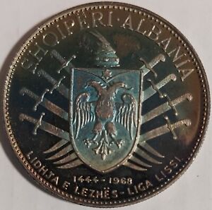 Albania 🇦🇱 5 Leke 1968  silver coin