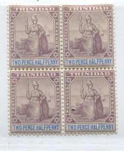 Trinidad QV 1896 2 1/d block of 4 mint o.g. hinged - Picture 1 of 1
