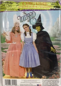 Simplicity C 4136 Size Wizard Of Oz Costume 6, 8, 10, 12 Dorothy Witch Glinda - Picture 1 of 2