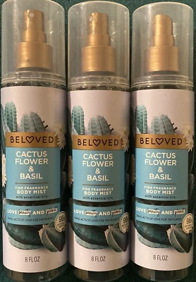 Lot of 3 Love Beauty Planet Beloved 8 Oz Cactus Flower Basil Fragrance Body Mist - Image 1 of 2