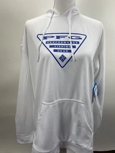 Sudadera con capucha Columbia Reel relajada PFG NUEVA CON ETIQUETAS BLANCA PARA MUJER XL - Imagen 1 de 11