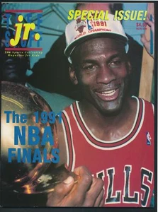 Michael Jordan 1991 Tuff Stuff Jr. Magazine Special issue w/ Card Sheet *M19 - Foto 1 di 1