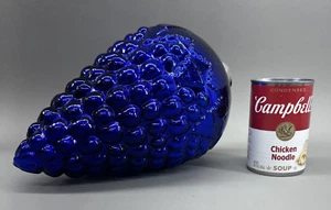 XL Vintage Glass Kugel Christmas Ornament 11" Grapes Cobalt Blue - Picture 1 of 17