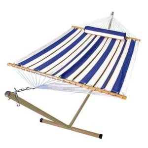 11 ft. Fabric Hammock and 12 ft. Steel Stand with Matching Pillow - Picture 1 of 2