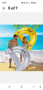Silla flotante inflable dorada POZA - lujosa tumbona silla flotante de agua - Imagen 1 de 3