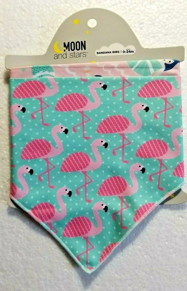 Baby Bibs Moon and Stars Bandana Bibs 0-24 momths-New