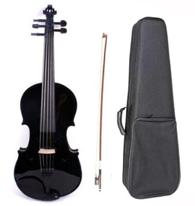 Black 5 string Viola 16.5 inch full size Maple Spruce wood ebony fittings viola - Picture 1 of 4