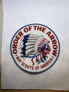 WWW BSA Order of the Arrow 6" Round Patch Indian Chief Vintage 1970er - Bild 1 von 1