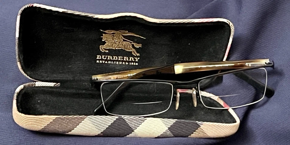 Monturas de gafas Burberry semi sin montura B 1223 1001 con estuche original Foto 1 de 4